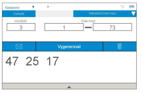 Vygenerovaná čísla